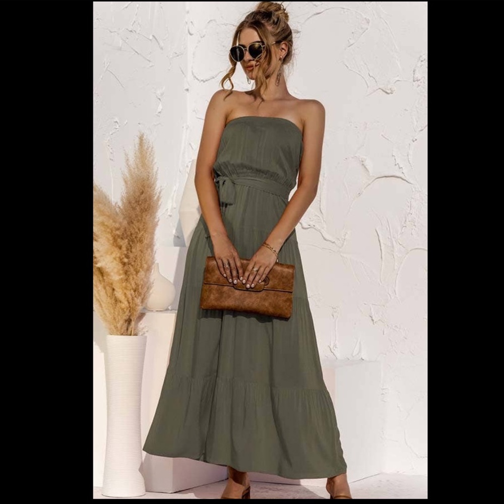 Sweet Summertime Maxi Dress-Olive